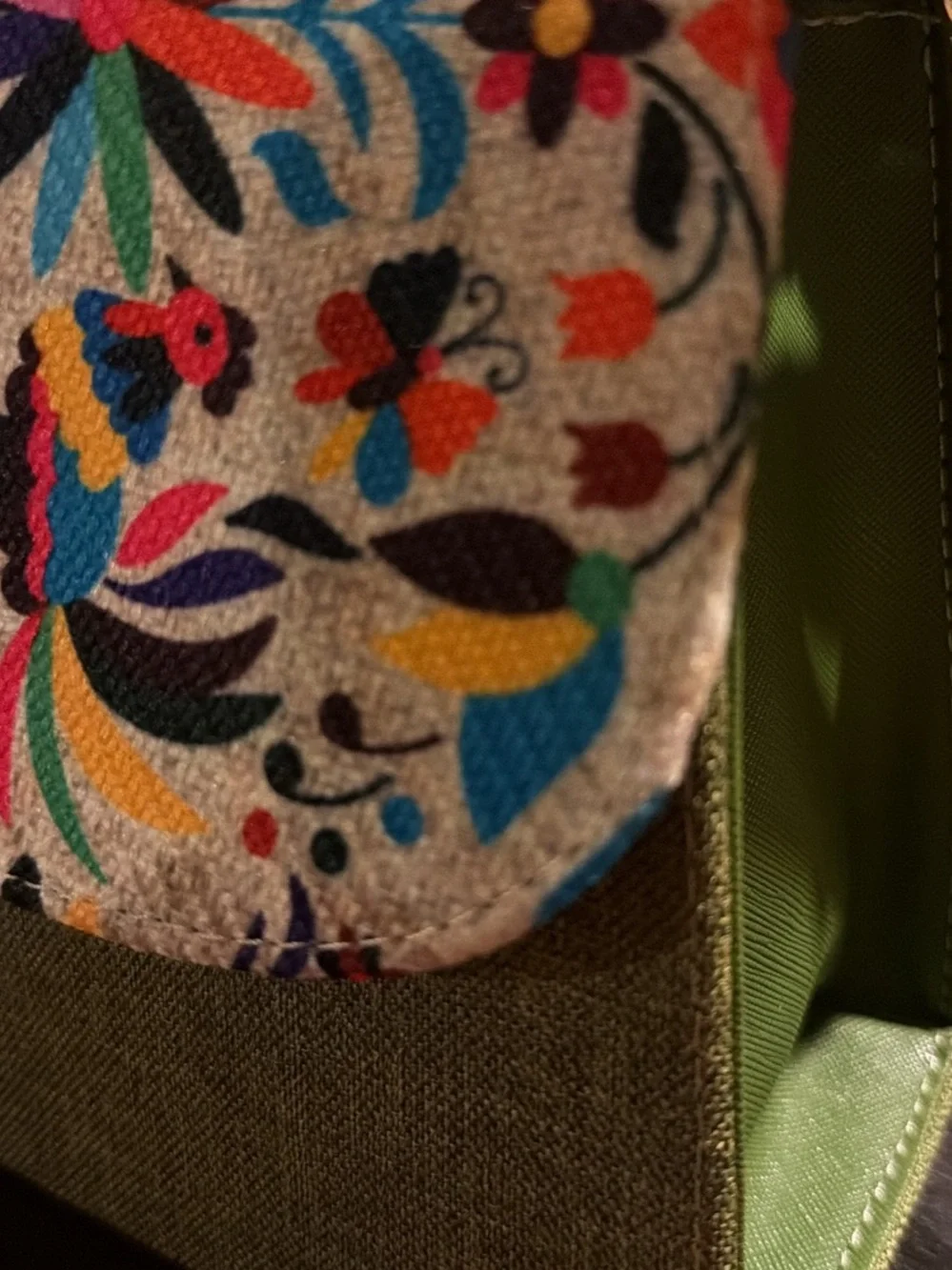 I Love Artesanal Green Floral Top-Handle Women’s Bag